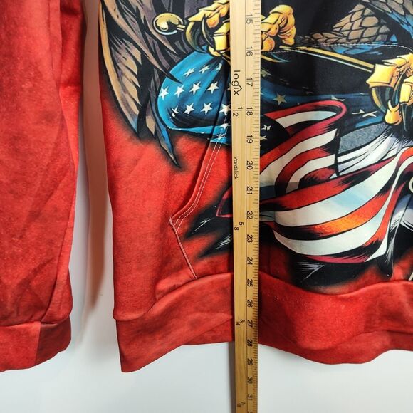 One Nation Under God Jesus Hoodie Men's XL Graphic Print America Eagle Patriotic - Picture 5 of 10
